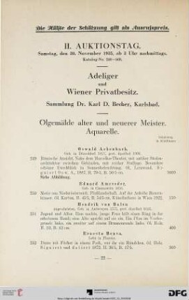 Aquarelle (Nr. 249-319)