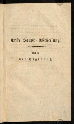 Erste Haupt-Abtheilung.