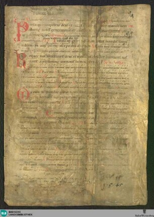 Breviarium Romanum, Fragment - Cod. Karlsruhe 1391