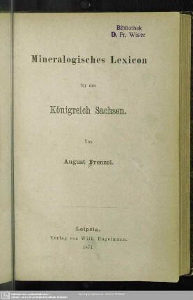 Mineralogisches Lexicon