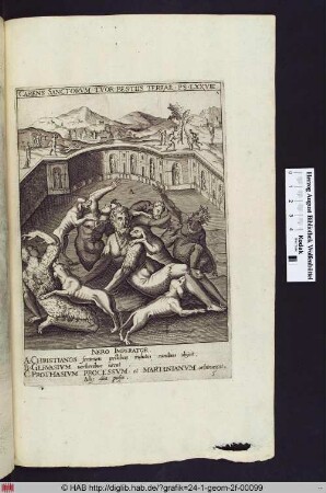 Märtyrium von Christen im Vordergrund, des Hl.Protasium hinten links, des Hl.Gervasius hinten rechts.