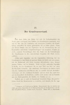 IV. Der Grundwasserstand