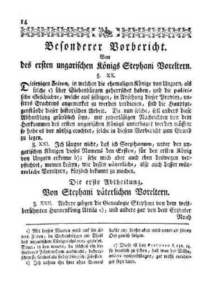 Besonderer Vorbericht