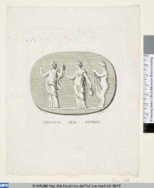 Serapis, Isis und Anubis