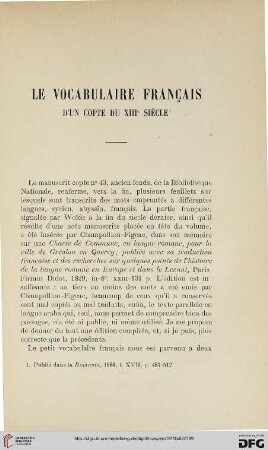 Le vocabulaire français d’un copte du XIIIe siècle