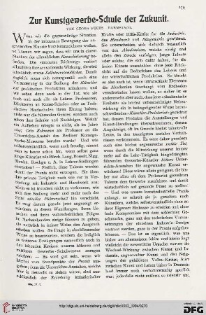 Zur Kunstgewerbe-Schule der Zukunft