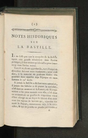 Notes historiques sur la Bastille.