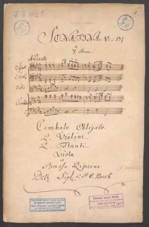 Sonatinen; cemb obl, orch; B-Dur; H 459; Wq 110