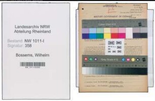 Entnazifizierung Wilhelm Bossems , geb. 24.02.1905 (Maler)