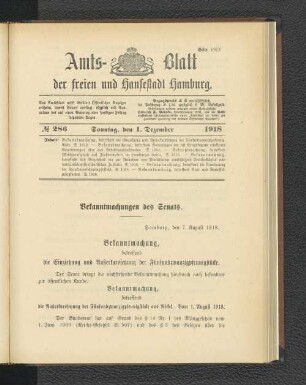 No. 286, 1. Dezember 1918