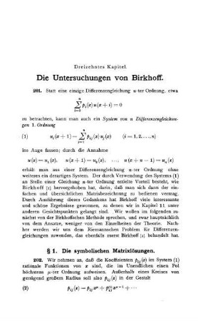 § 1. Die symbolischen Matrixlösungen.