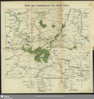 Karte des Grundbesitzes der Stadt Zittau