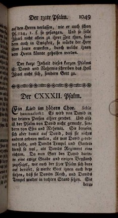 Der CXXXII. Psalm.
