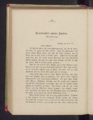 Briefwechsel zweier Knaben.