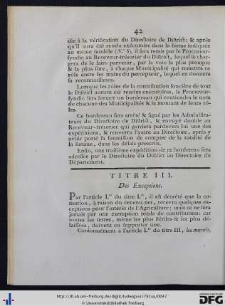Titre III.