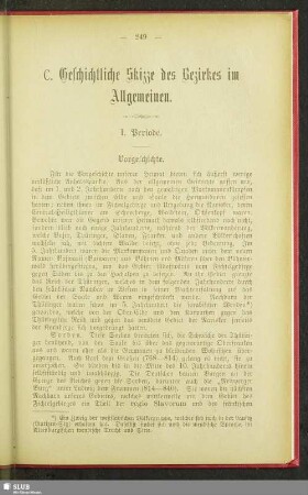 C. Geschichtliche Skizze des Bezirkes im Allgemeinen