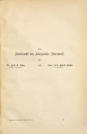 Das Staatsrecht des Königreichs Dänemark
