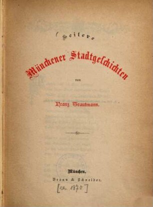 Heitere Münchener Stadtgeschichten