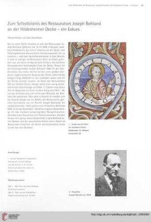 Zum Selbstbildnis des Restaurators Joseph Bohland an der Hildesheimer Decke : ein Exkurs
