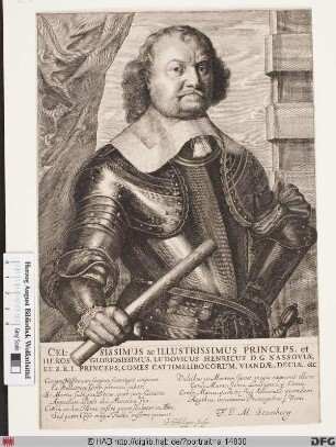 Bildnis Ludwig Heinrich, Graf (1652 Fürst) von Nassau-Dillenburg (reg. 1623-62)