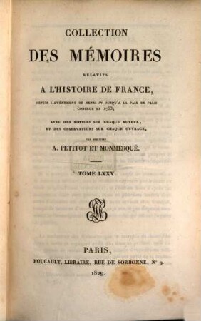 Collection des mémoires relatifs à l'histoire de France. 75, Mémoires du Comte de Forbin, Tome II. Mémoires de Duguay-Trouin