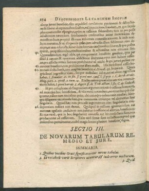 Sectio III. De Novarum Tabularum Remedio Et Iure.