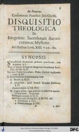 Synopsis.