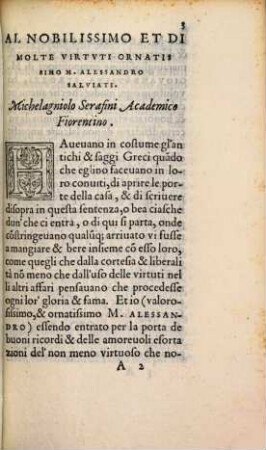 Michelagniolo Serafini Academico Fiorentino Sopra Vn' Sonetto Della Gelosia Di M. Giovanbatista Strozzi