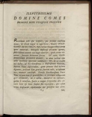 Illustrissime Domine Comes Domine Mihi Perquam Colende.