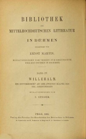 Willehalm : ein Rittergedicht aus der zweiten Hälfte des dreizehnten Jahrhunderts