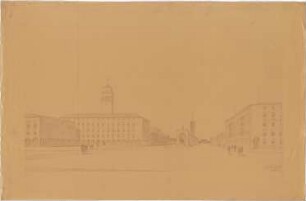 Billing, Hermann; Karlsruhe (Baden-Württemberg); Ettlinger Tor, Bebauung - Perspektive