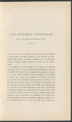 Los estudios intensivos en la Universidad de Buenos Aires - (Conclusión)