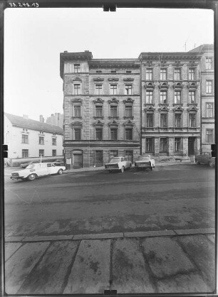 Görlitz-Altstadt, Bautzener Straße 10 / Mittelstraße 16. Wohnhäuser (um 1880). Straßenfront (Mittelstraße)