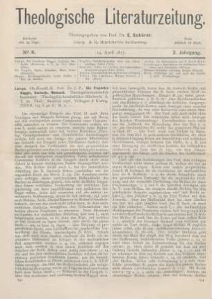 193-195 [Rezension] Lange, J. P., Die Propheten Haggai, Sacharja, Maleachi. Theologisch-homiletisch bearbeitet