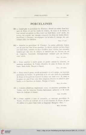 Porcelaines (Nr. 389 - 438)