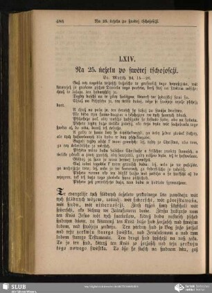 LXIV. Na 25. ńeźelu po ßwětej tschojoscźi