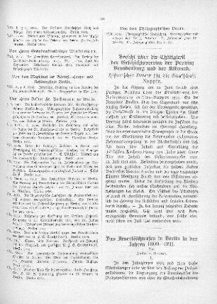 Das Feuerlöschwesen in Berlin in den Jahren 1809-1811
