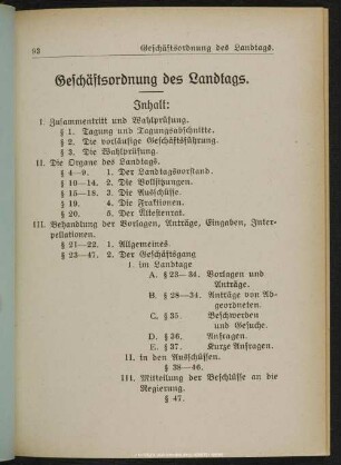Geschäftsordnung des Landtags