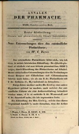 Annalen der Pharmacie. 23. 1837