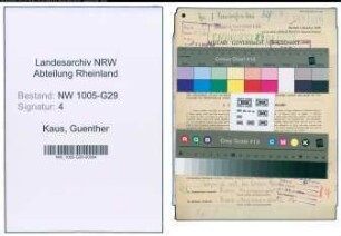 Entnazifizierung Guenther Kaus , geb. 23.10.1910 (Prokurist)