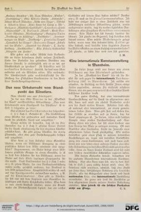 Eine internationale Kunstausstellung in Mannheim