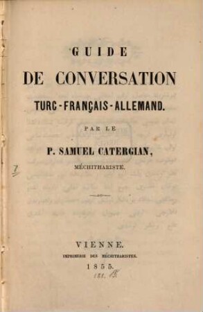 Guide de conversation turc-français-allemand