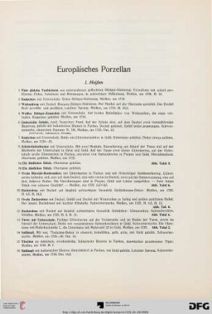 Europäisches Porzellan (Nr. 1-113)