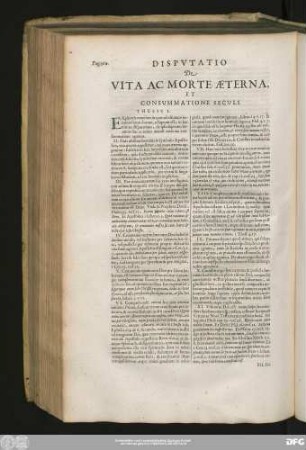 [XI.] Disputatio De Vita Ac Morte Aeterna, Et Consummatione Seculi.