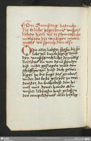 123v-125r: Gebet zur Grablegung Christi am Samstag