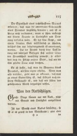 Von den Rathschlägen