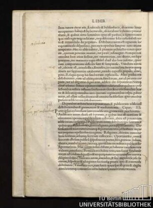 De partibus architecturae in priuatorum & publicorum aedificioru[m] distributionibus & gnomonices & machinationis. Caput. III.