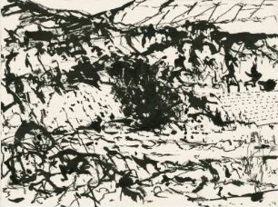 Südliche Landschaft mit Weinfeld bei Faucon, Südfrankreich