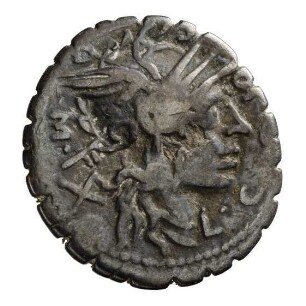 Münze, Denar, 118 v. Chr.