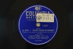 La juive : "Rachel! Quand du seigneur" ("Rachel, when the grace of God entrusted you to me"); (act IV) / Halevy